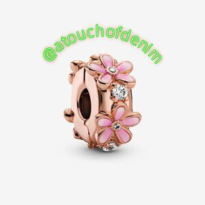 Pandora Pink Daisy Spacer Clip Charm